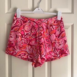 Pink Lilly Pulitzer Loose High Waisted Shorts